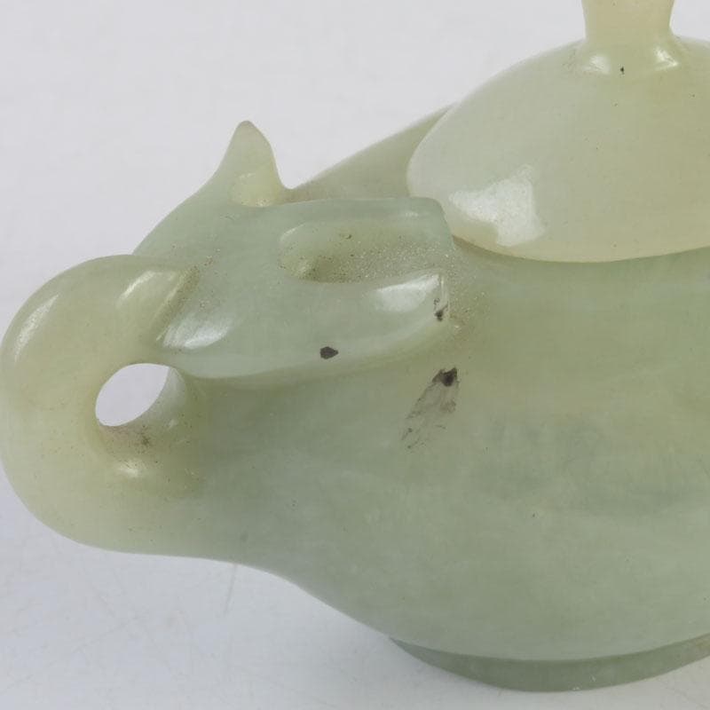 中国　書道具　玉石彫刻　神獣刻　水滴　V　9592