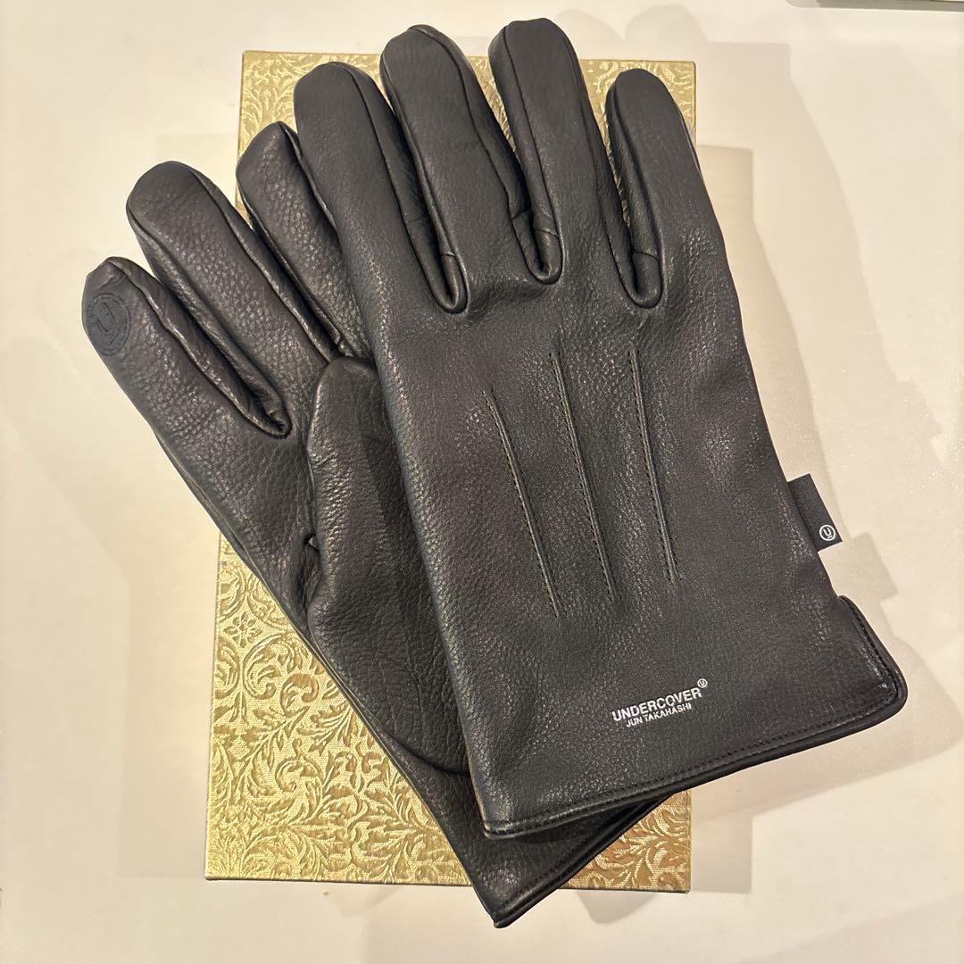 【最終値下げ価格】UNDERCOVER カウレザーグローブ　ブラック
