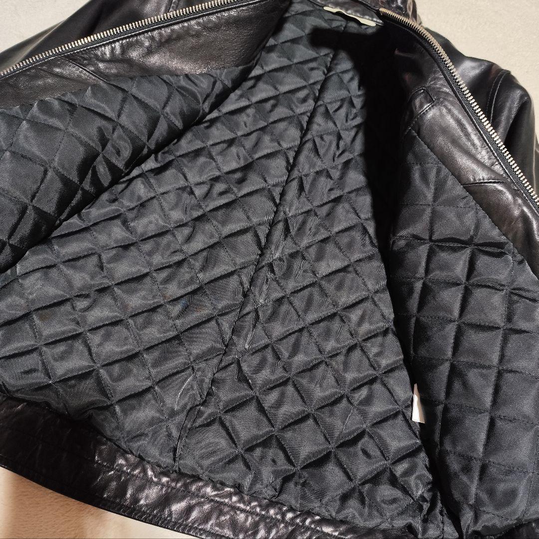 美品【 SHIPS 】 ✦ シップス ラム レザー ライダース ジャケット 黒