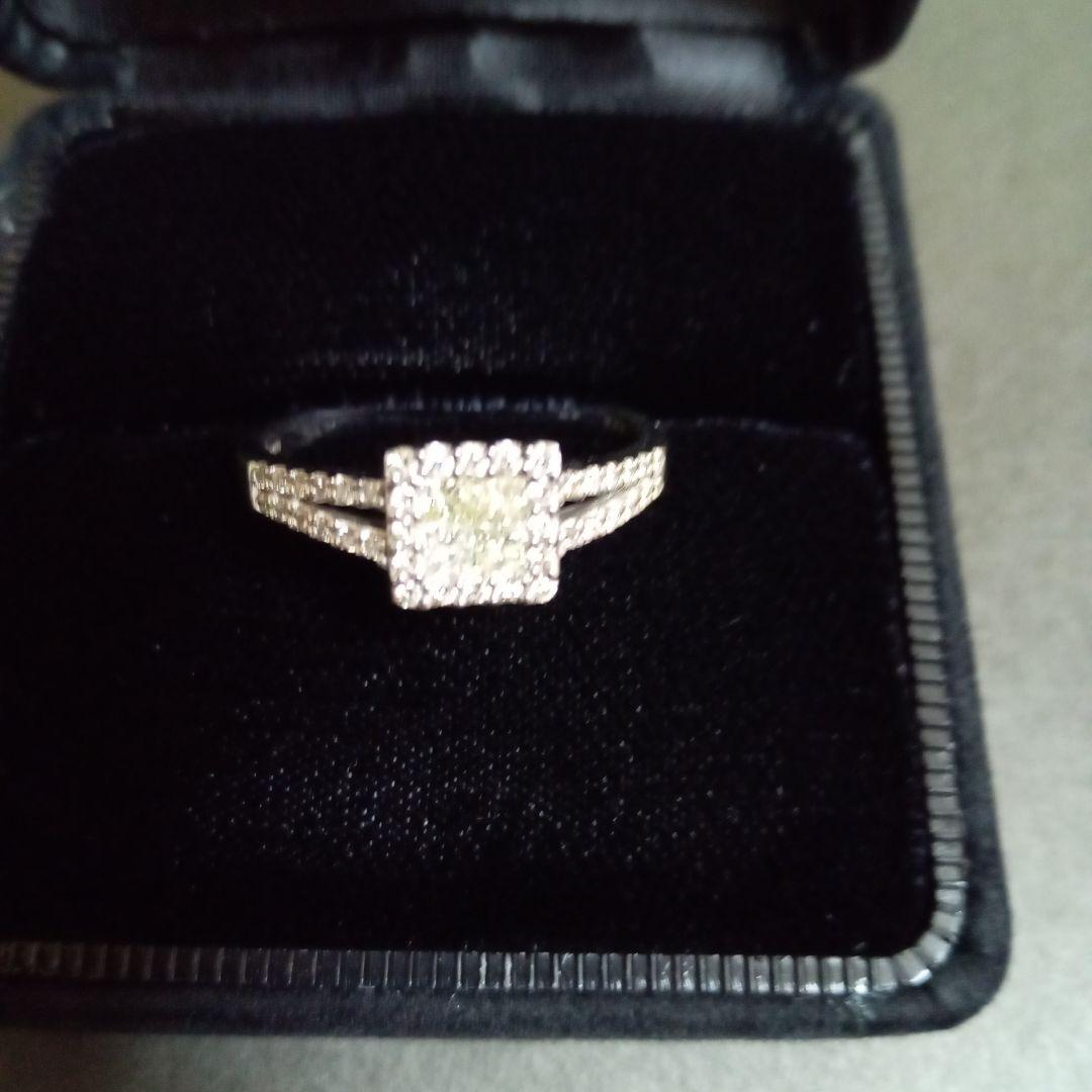 スクエア型ダイヤモンドPT900リング17号