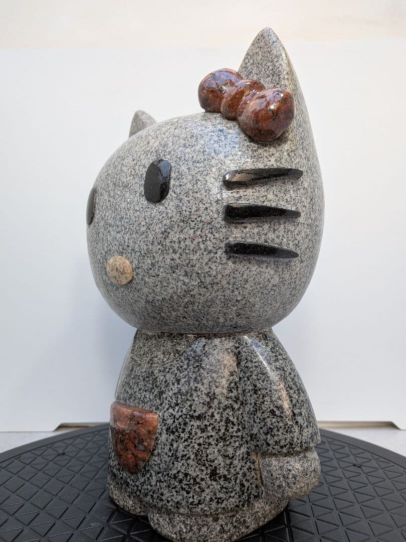 b788、ハローキティ キティーちゃん 石像 御影石 置物 猫 希少 レア