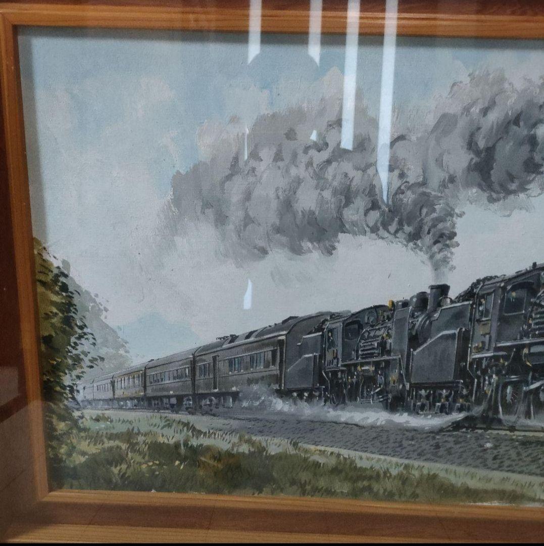 希少 大きい絵画 蒸気機関車 C56 油絵 絵画 中之間