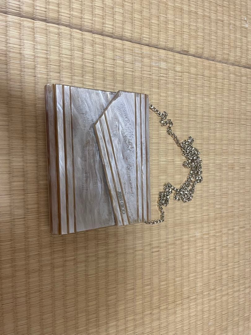 Jimmy Choo ストライプパーティーバッグ