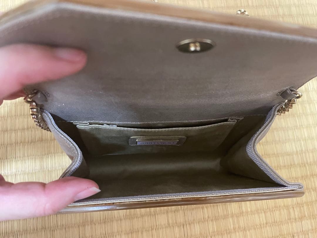 Jimmy Choo ストライプパーティーバッグ