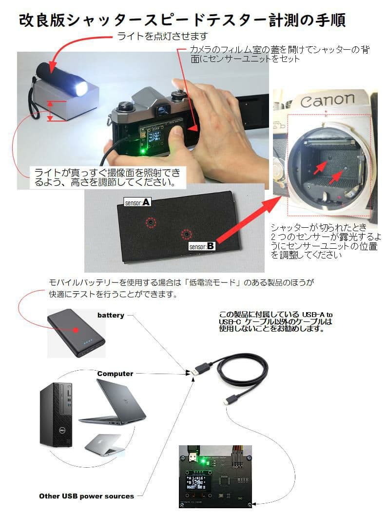 シャッタースピードテスターMini／フォーカルプレーン×35mmフイルムカメラ用