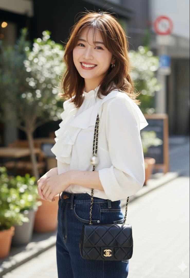 CHANEL ノベルティ ミニショルダーバッグ パールチェーン 黒