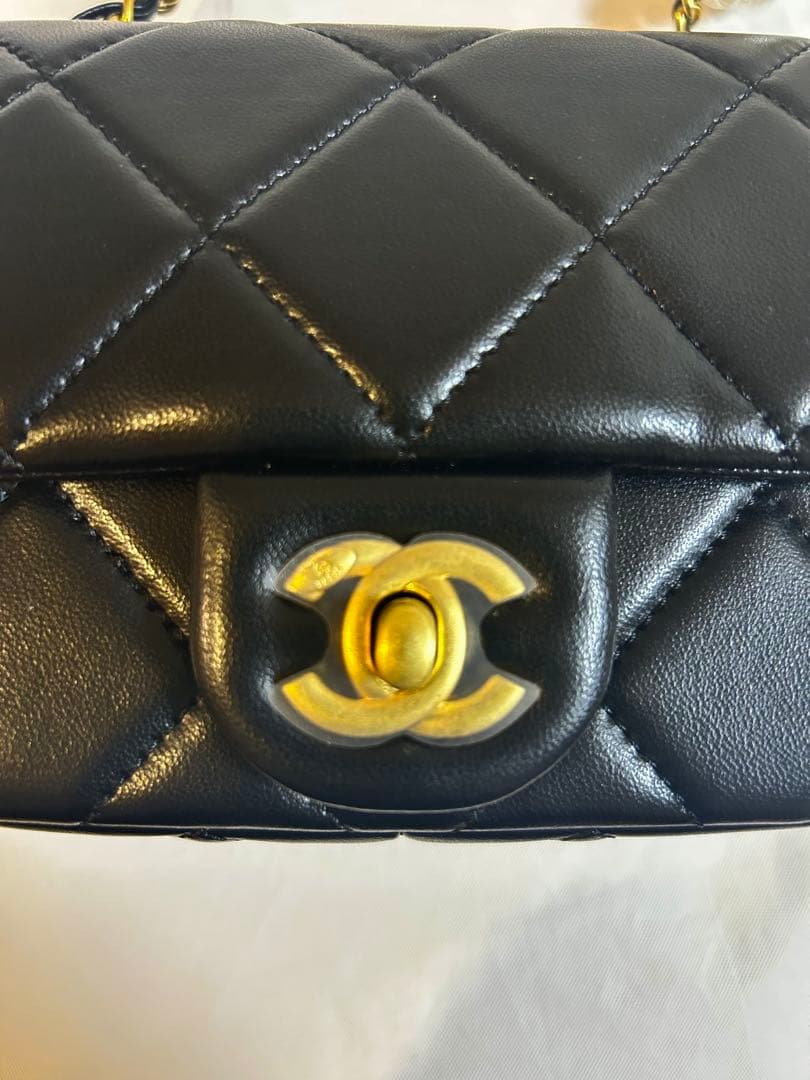 CHANEL ノベルティ ミニショルダーバッグ パールチェーン 黒