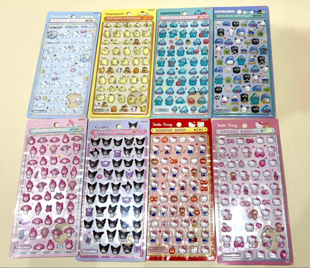 【正規品】サンリオ ボンボンドロップシール ミニ 8種 セット