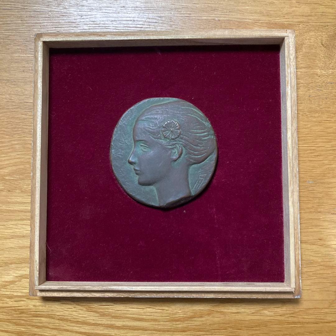 舟越　保武　ブロンズレリーフ　花