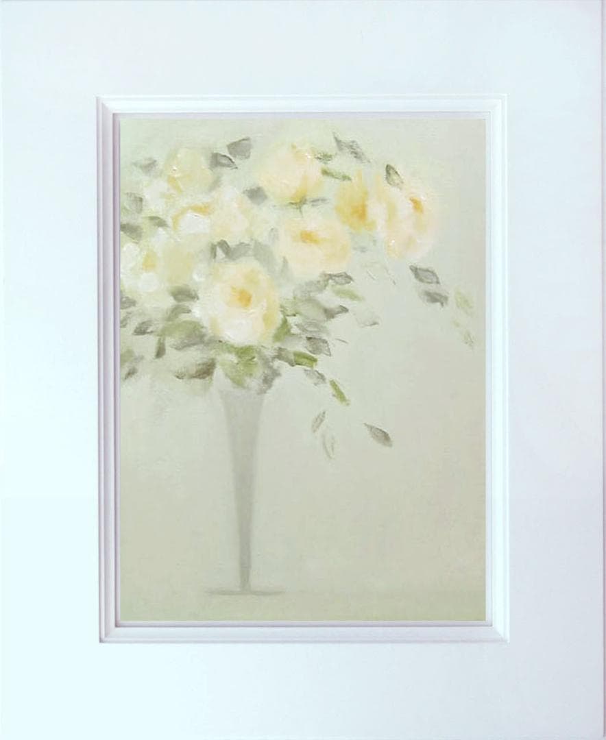 油絵 菅家令子 絵 絵画 インテリア 額付(黒) uF6-113302 花