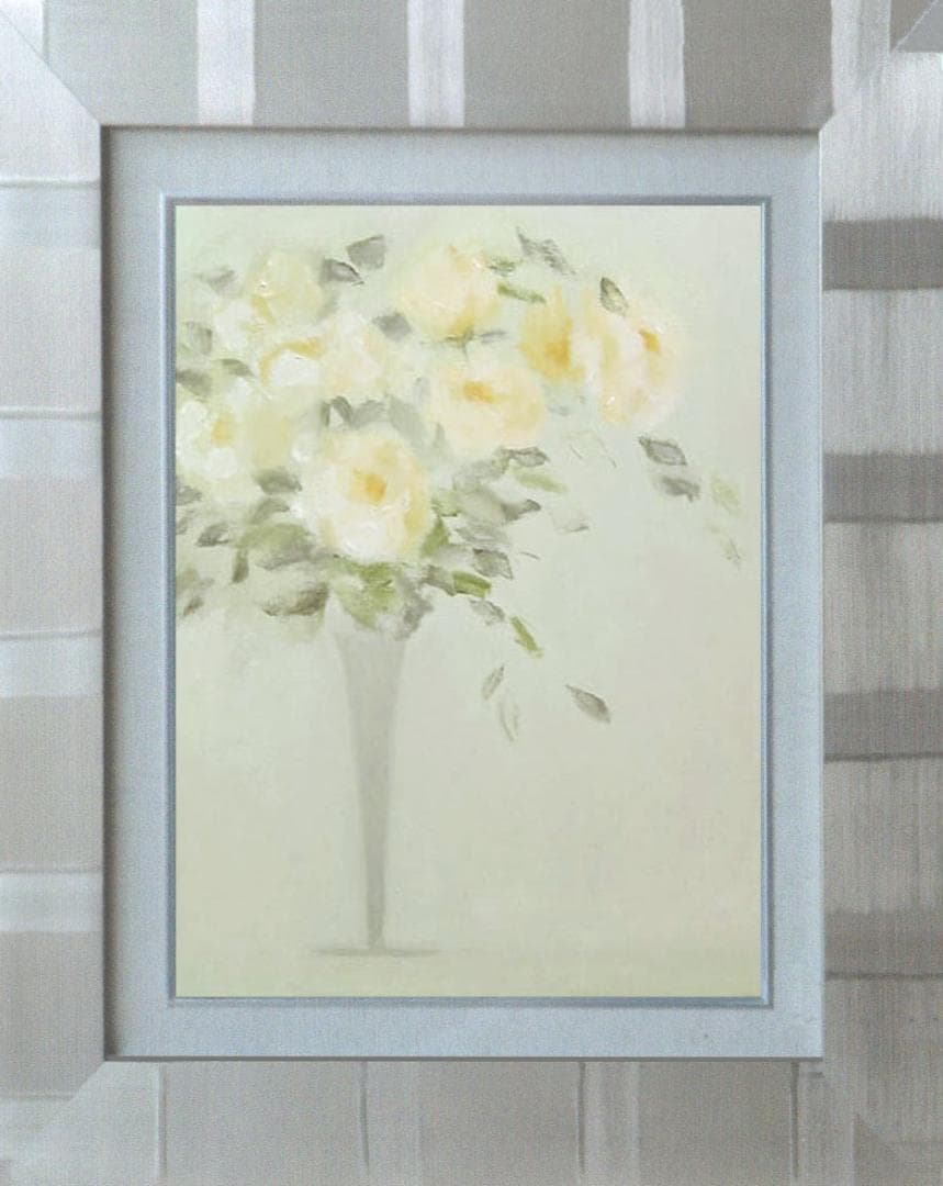 油絵 菅家令子 絵 絵画 インテリア 額付(黒) uF6-113302 花