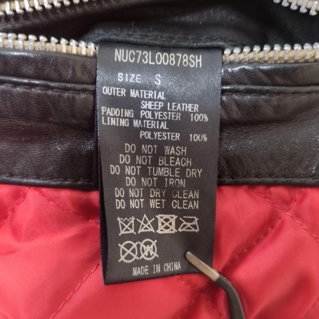 【美品】ナノユニバース ラムレザー シングルライダース S 黒