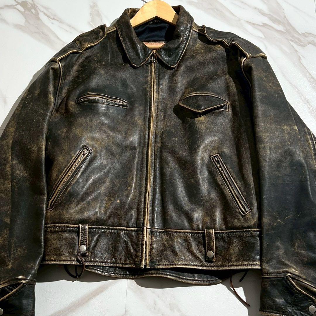 【超希少】Lee TREVOR カウレザージャケット 2XLサイズ キルティング