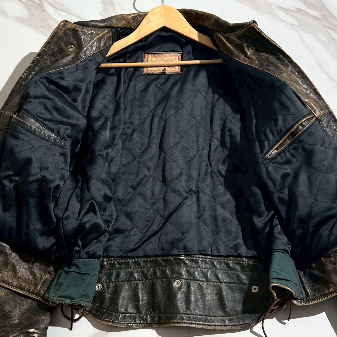 【超希少】Lee TREVOR カウレザージャケット 2XLサイズ キルティング