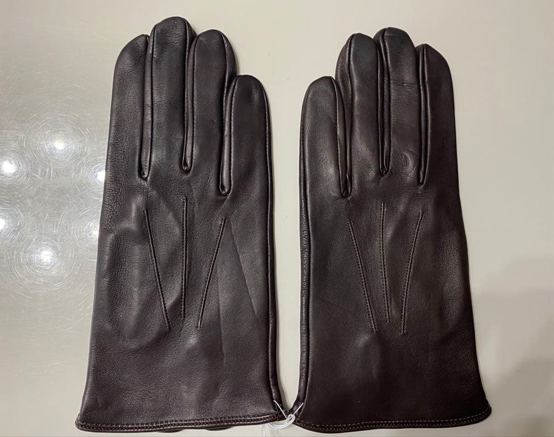 新品　DENTS 紳士手袋　濃茶　ラムレザー　裏シルク デンツ