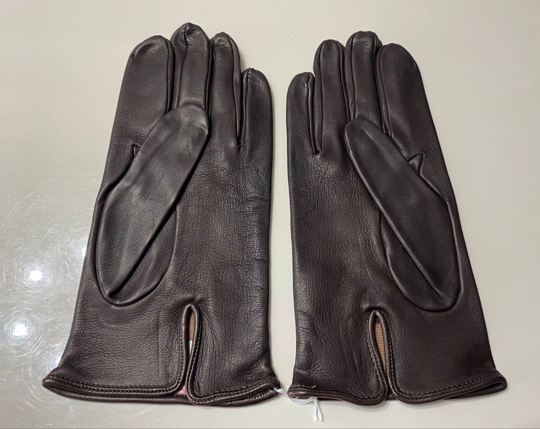 新品　DENTS 紳士手袋　濃茶　ラムレザー　裏シルク デンツ