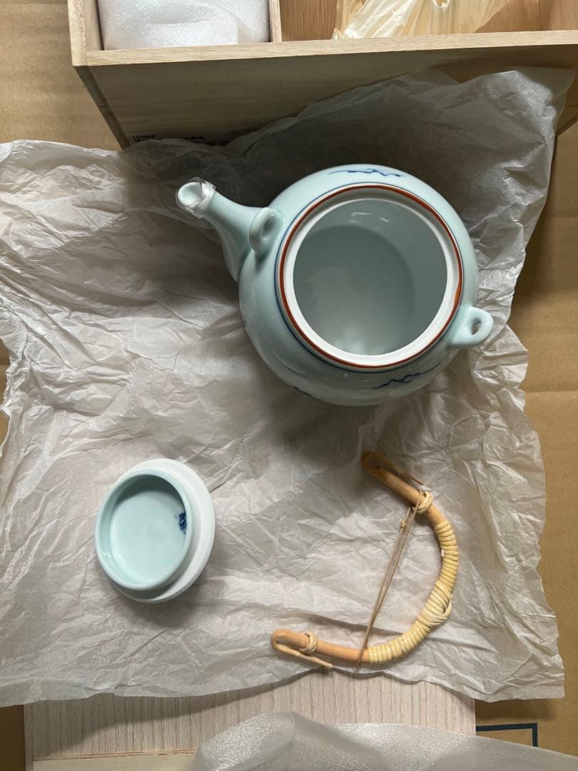 波佐見焼 洸琳山水 蓋付茶器揃 土瓶 急須