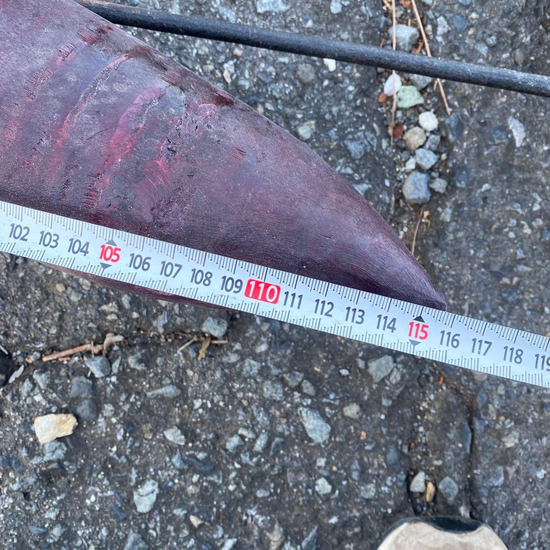 【増51230】　自在鉤　木製横木　鯛　民芸　古民家　高さ150cm