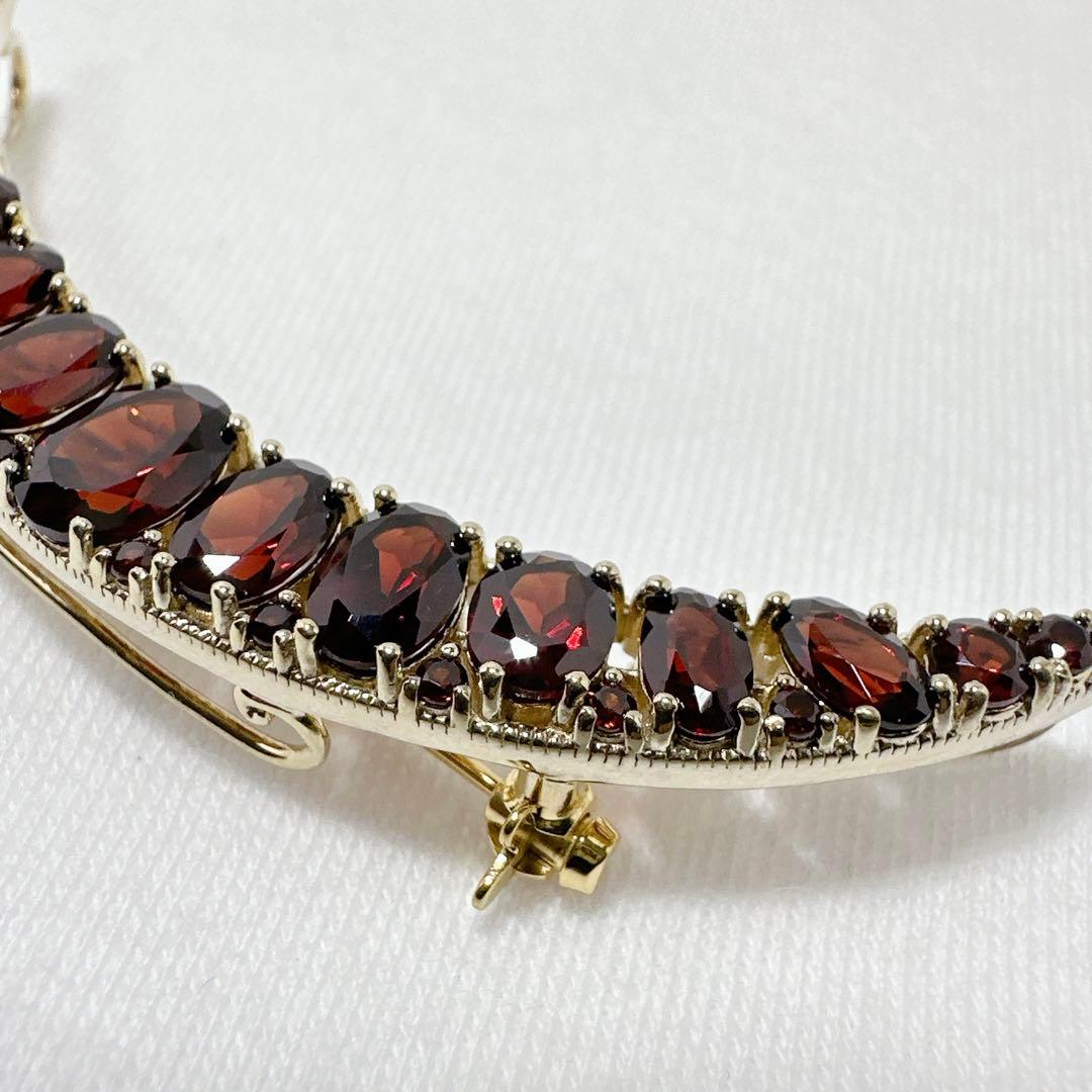 碌山 ロクザン ゴールドカラー ガーネット ブローチ ペンダント 2way