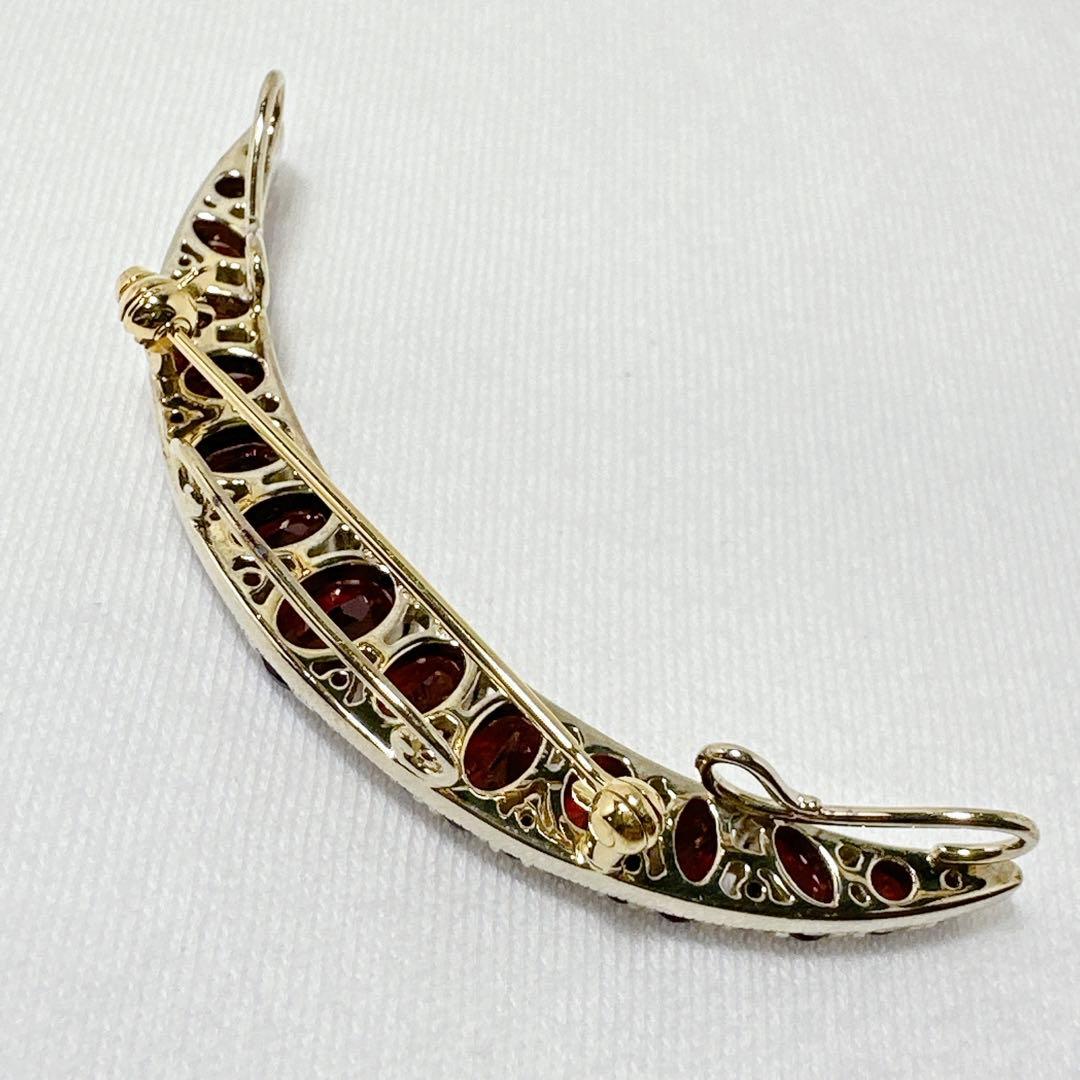 碌山 ロクザン ゴールドカラー ガーネット ブローチ ペンダント 2way