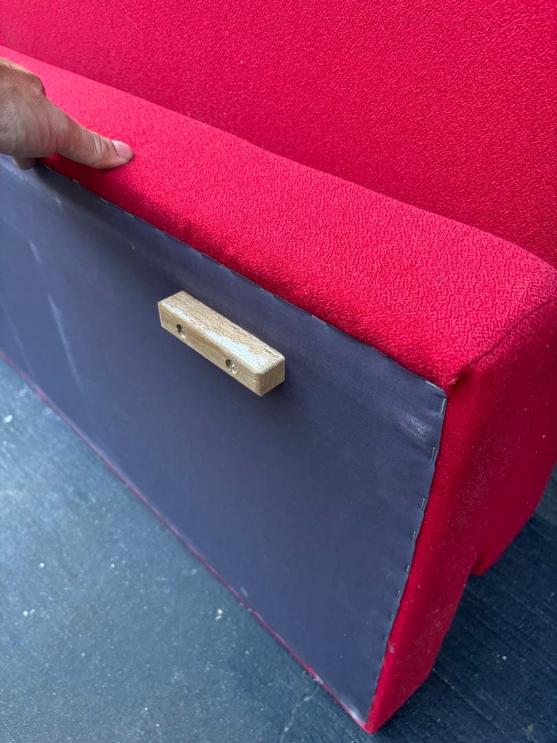 店舗用ベンチ(赤い背もたれと座面クッションセット) 張替えベース　飲食店