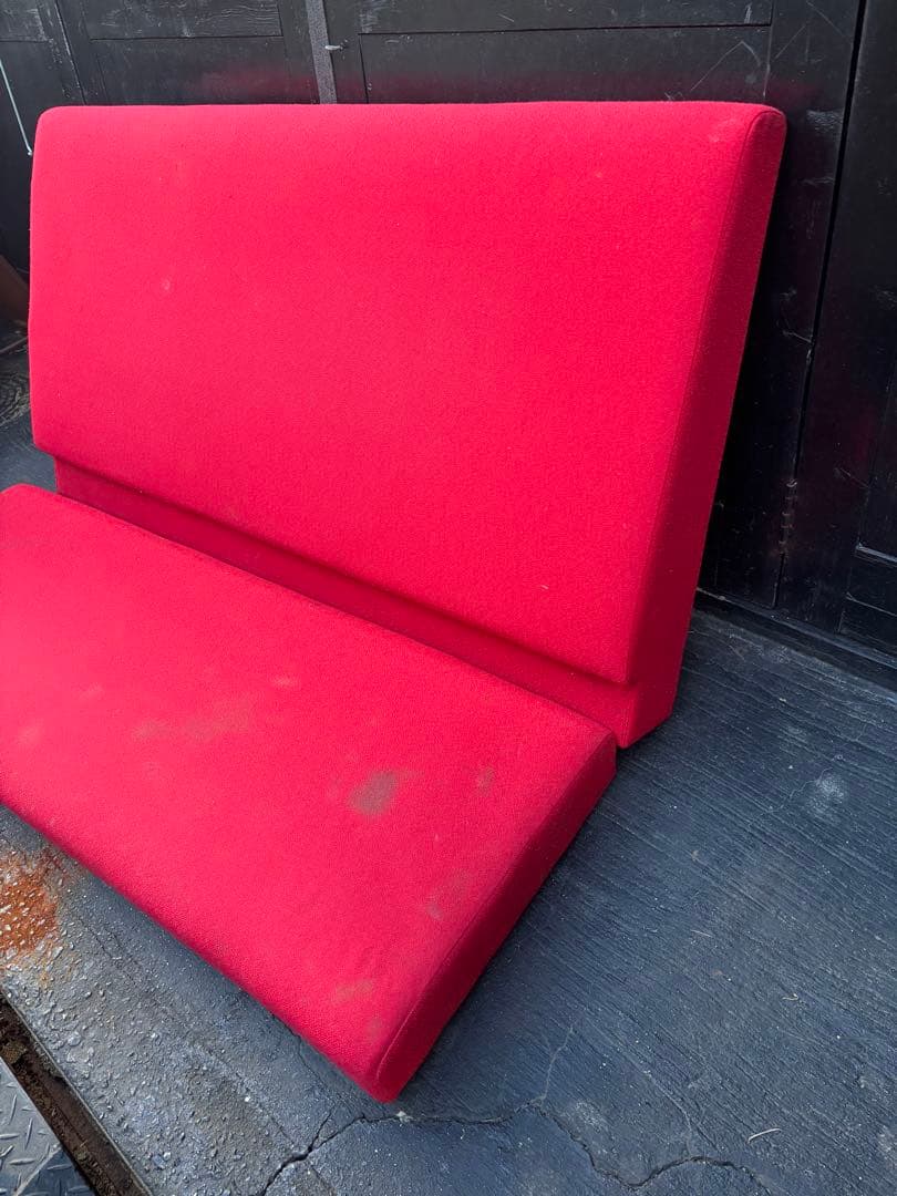 店舗用ベンチ(赤い背もたれと座面クッションセット) 張替えベース　飲食店