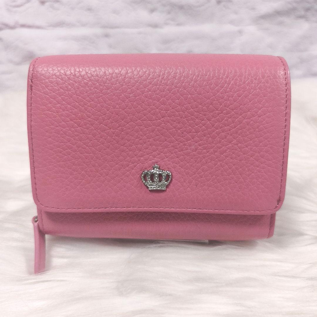 【lightone様】傳濱野　カードが最大40枚二つ折財布リトロ　コーラルピンク