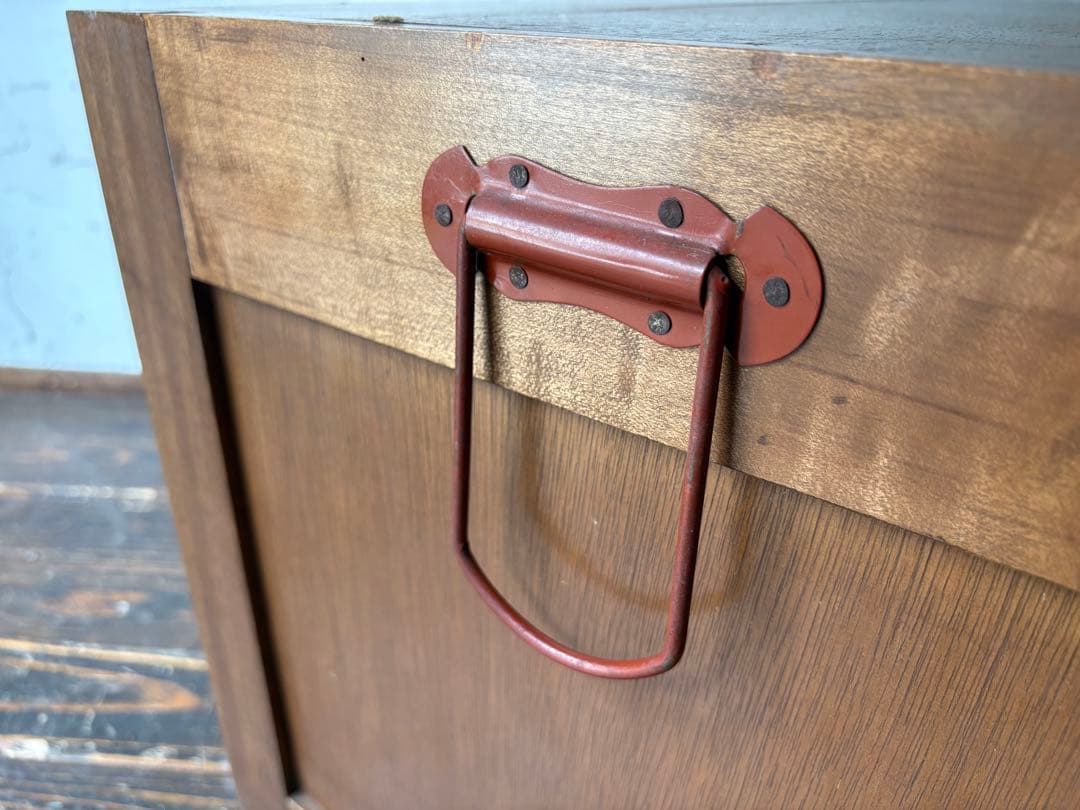 木製2段タンス 鍵付き アンティーク レトロ