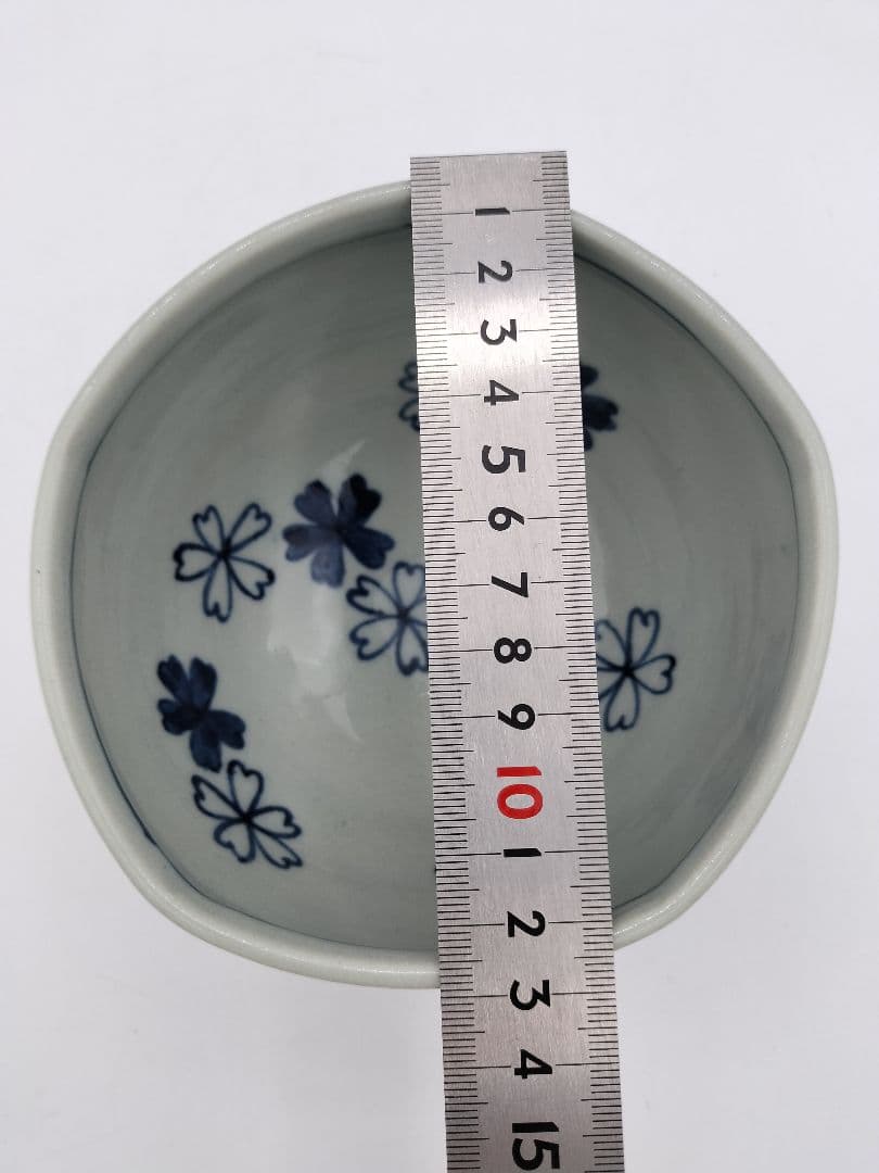 c444 建水 五角形 染付 桜川 水野菊晃 木箱 茶道具 古物