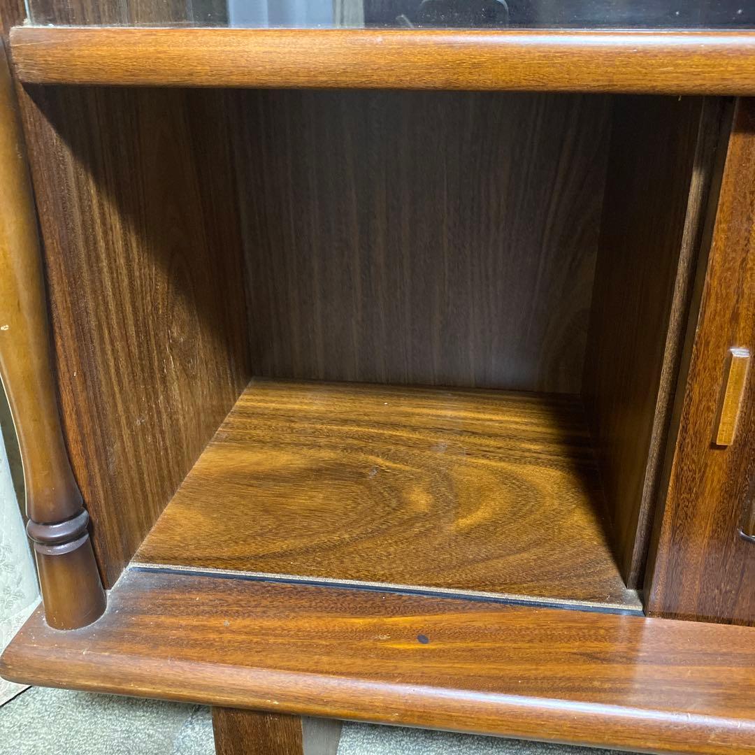 ヴィンテージ　 レトロ　 木製 　ガラス扉　キャビネット　サイドボード