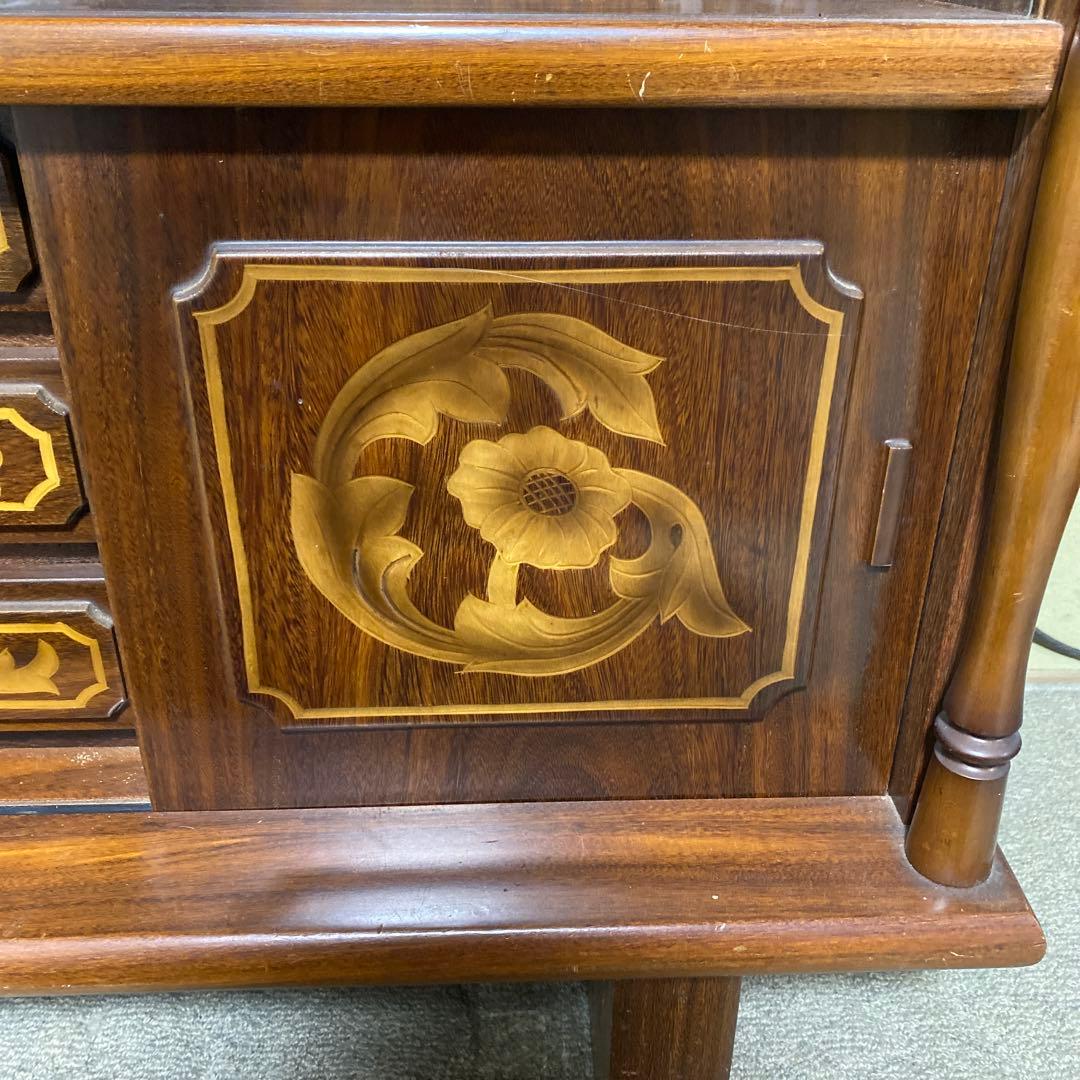 ヴィンテージ　 レトロ　 木製 　ガラス扉　キャビネット　サイドボード