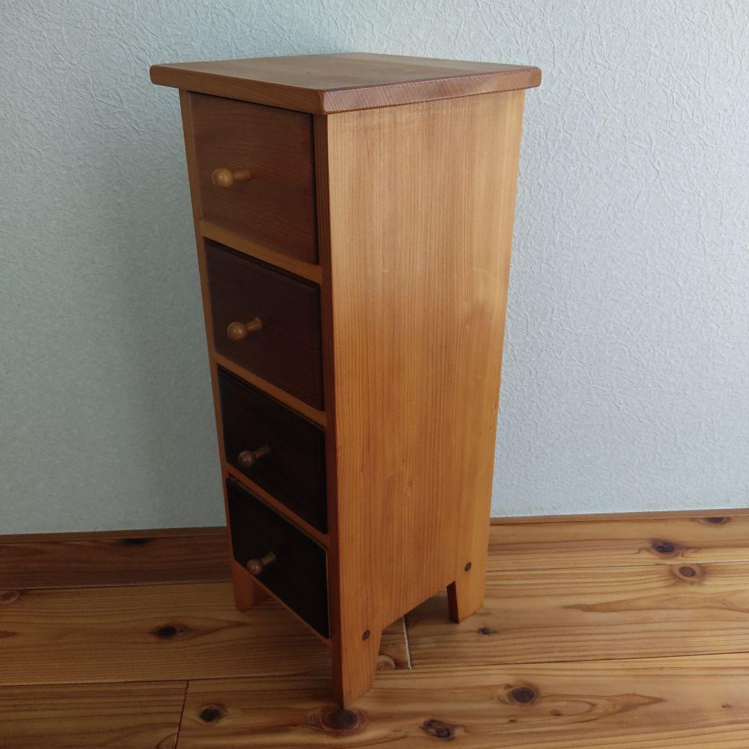 木製4段引き出しミニチェスト