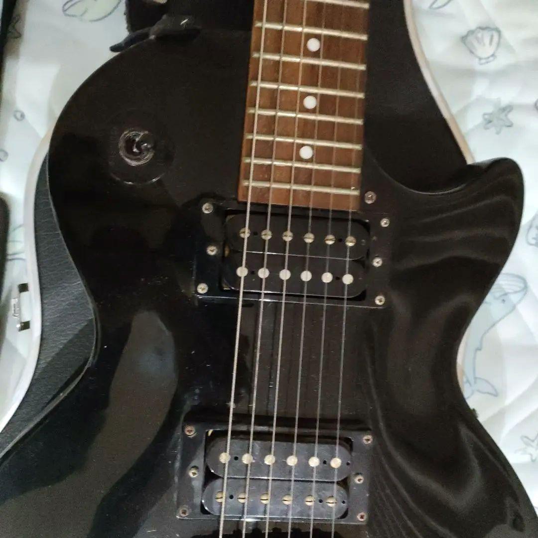 エピフォン レスポール スタジオ ブラック 黒 ケースとストラップとスペア弦付