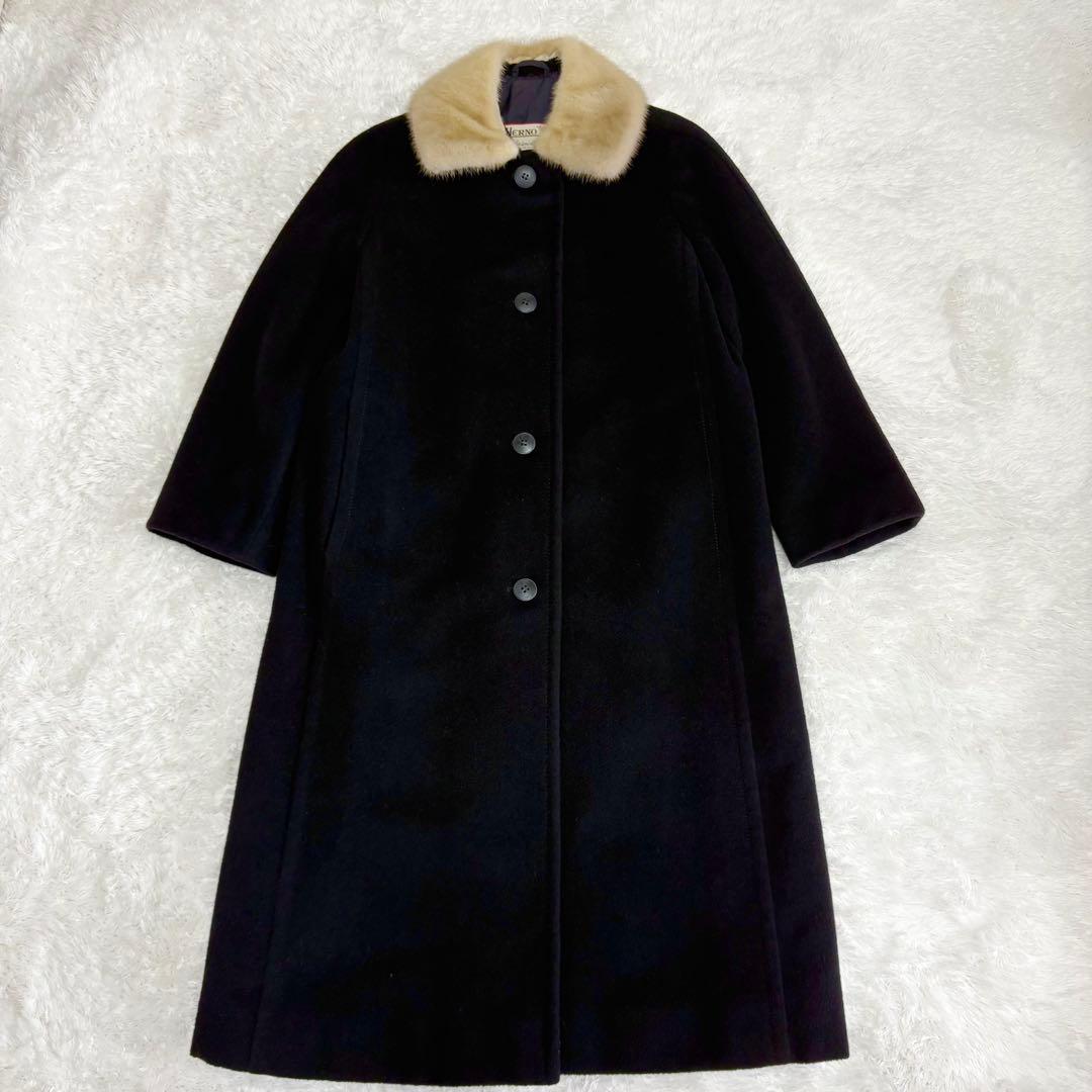 ヘルノ　カシミヤ混　ヴィンテージ　裏スカーフ柄　シルク　ウール　チェスターコート