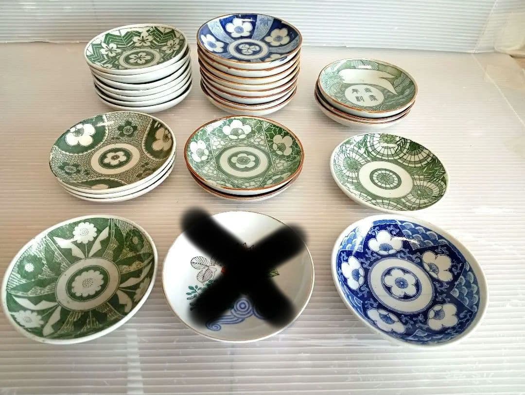 【専用】印判皿 明治～大正 縁起物 骨董皿 アンティーク まとめて 26枚