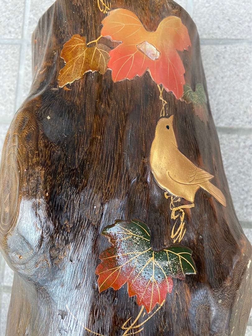 ヴィンテージ・天然木製.水盤.オブジェ! レア! 昭和レトロ! 未生流!