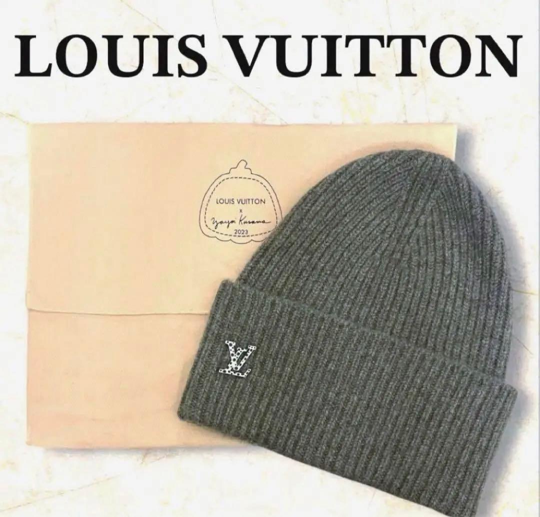taka☆ルイ・ヴィトン ビーニー グレー ノモグラム　草間彌生コラボ