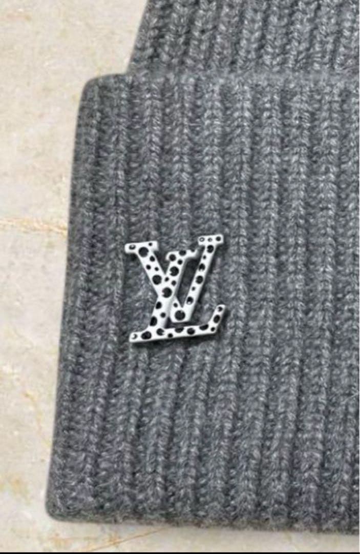 taka☆ルイ・ヴィトン ビーニー グレー ノモグラム　草間彌生コラボ