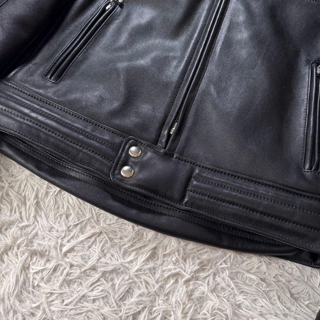 極美品/希少モデル✨KADOYA ライダースジャケット　ブラック　牛革　レザー