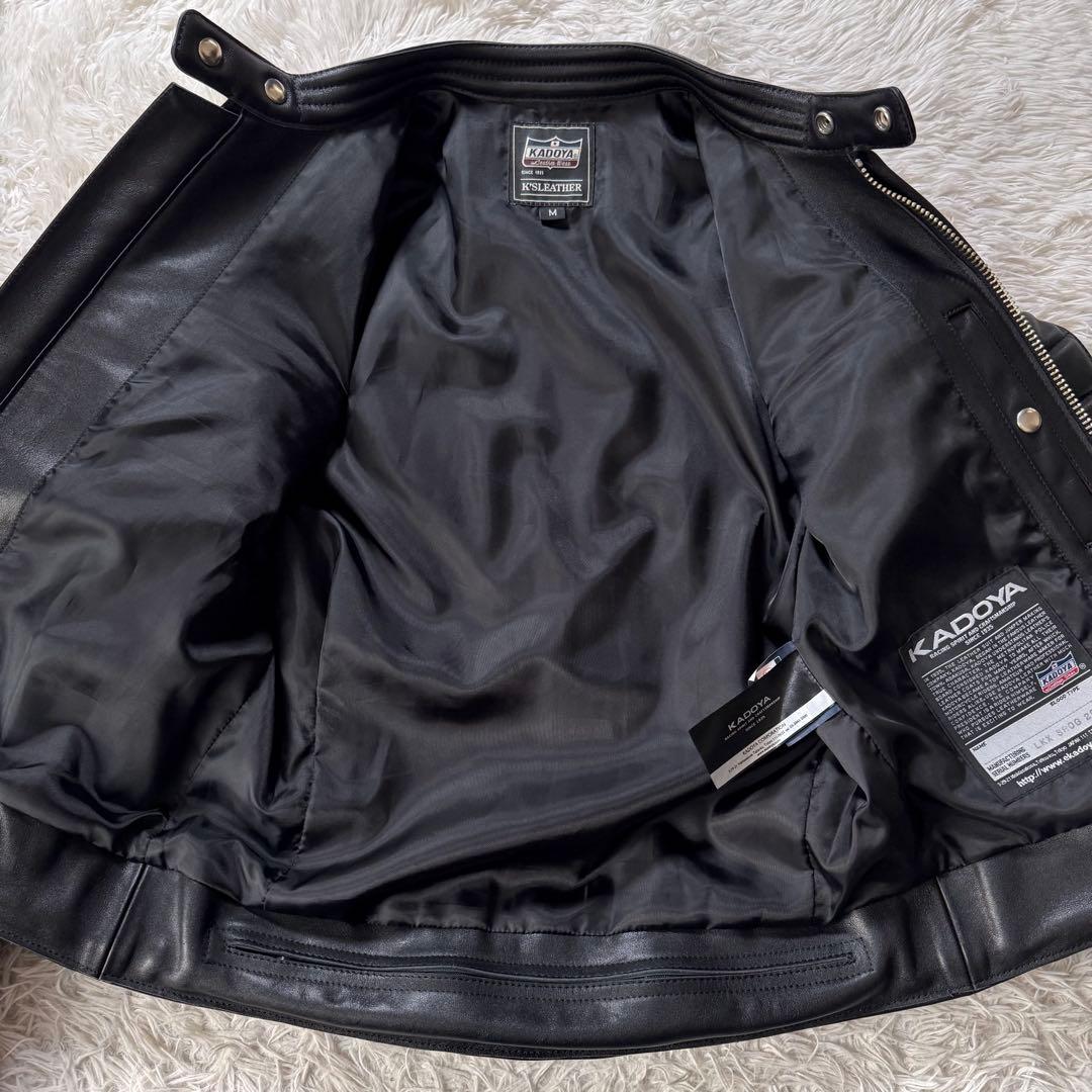 極美品/希少モデル✨KADOYA ライダースジャケット　ブラック　牛革　レザー