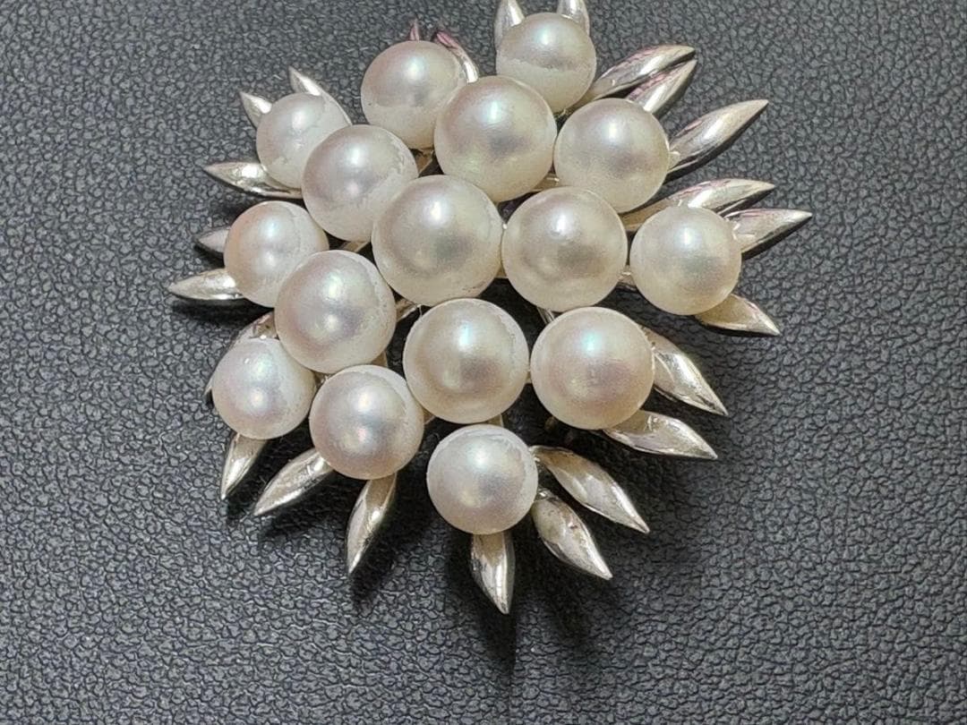 美品TASAKI タサキ　パールブローチ SV 10.9g 約5.4-6.7mm