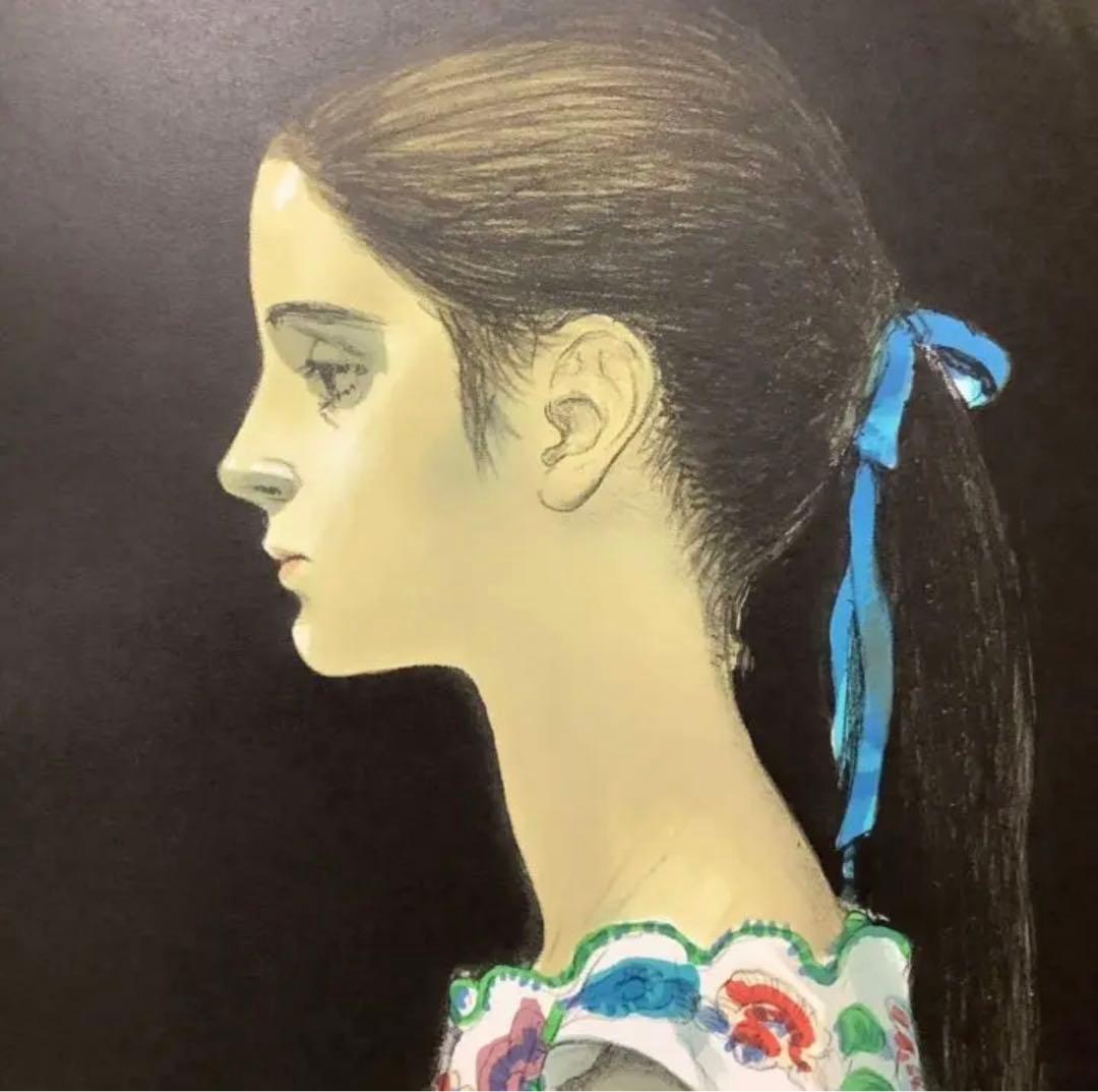 版画.小松崎 邦雄.リトグラフ.少女.絵画.額絵.美術品.インテリア.額縁