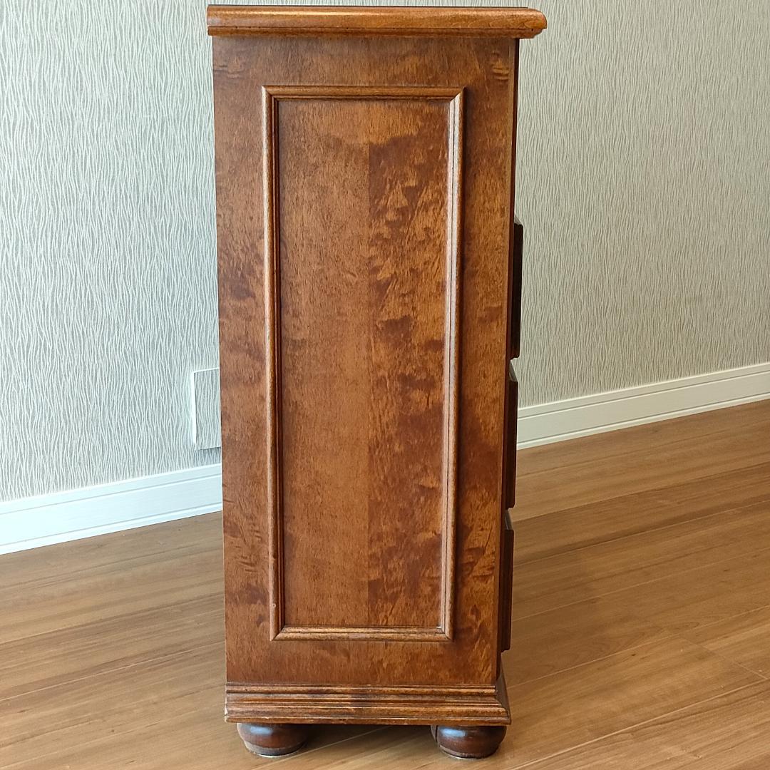 象嵌　アンティーク　キャビネット　丸脚　木製　引き出し3杯