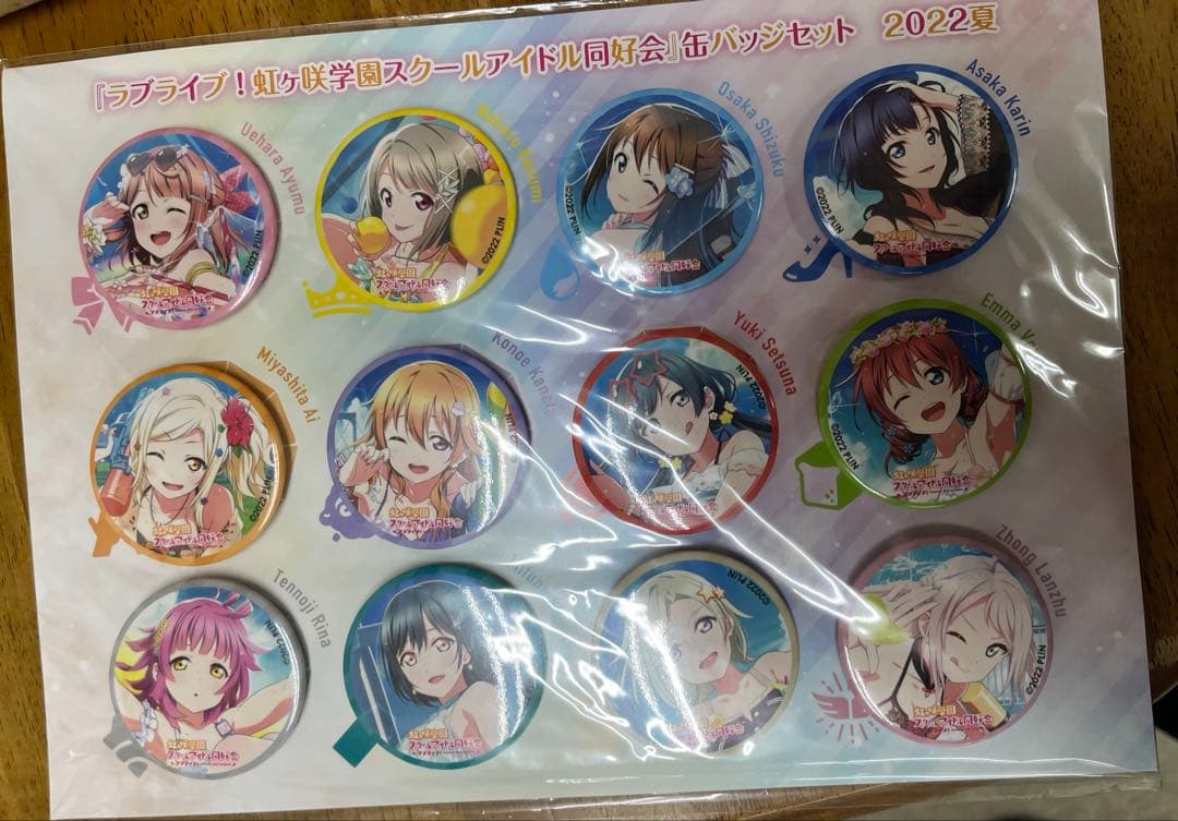 缶バッジ12個セット 2022夏 ラブライブ!虹ヶ咲学園スクールアイドル同好会