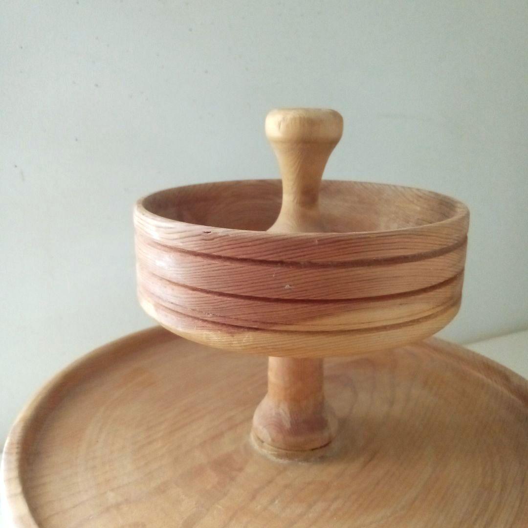 木製2段トレー スウェーデン ハンドメイド 北欧 ヴィンテージ