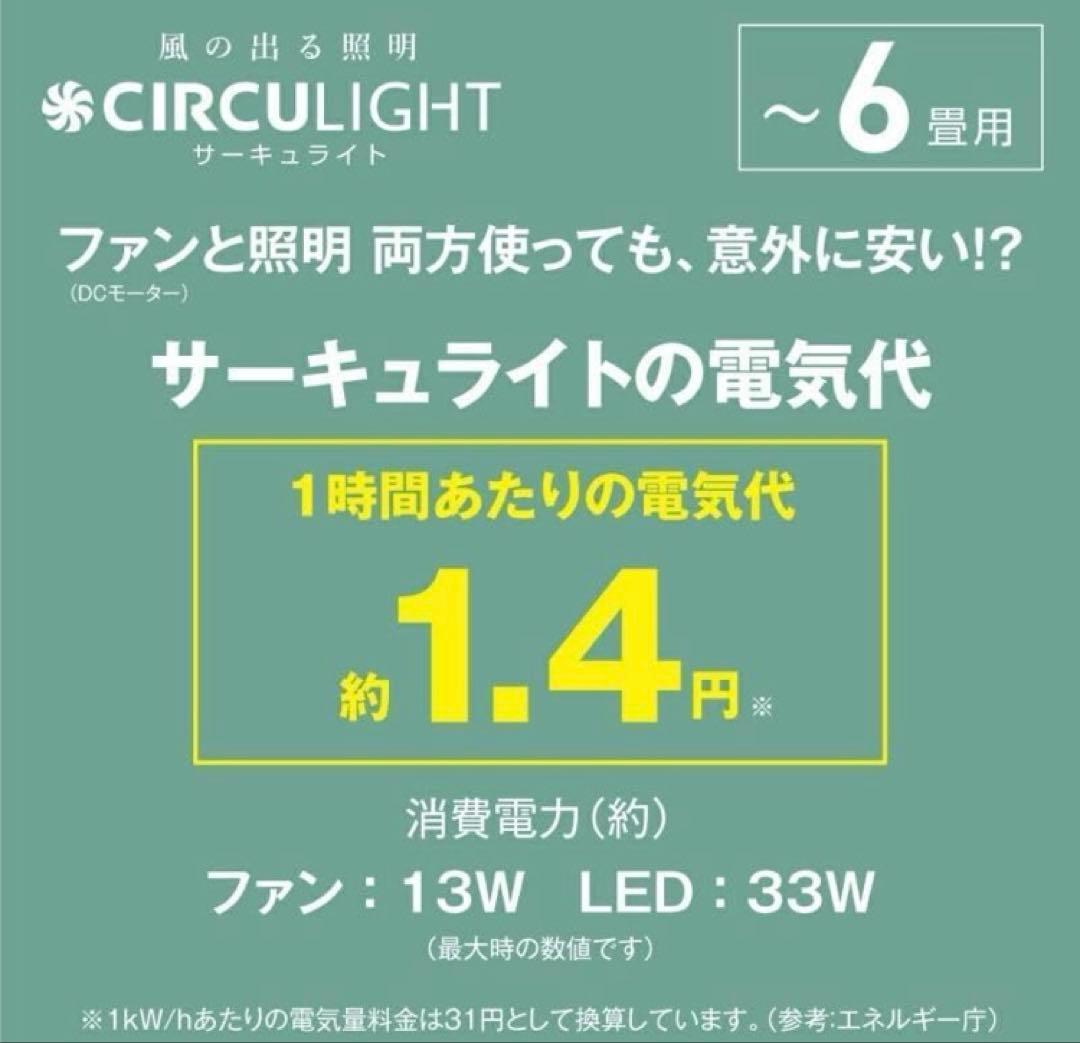 CIRCULIGHT シーリングファン 360度回転　6畳用　LED