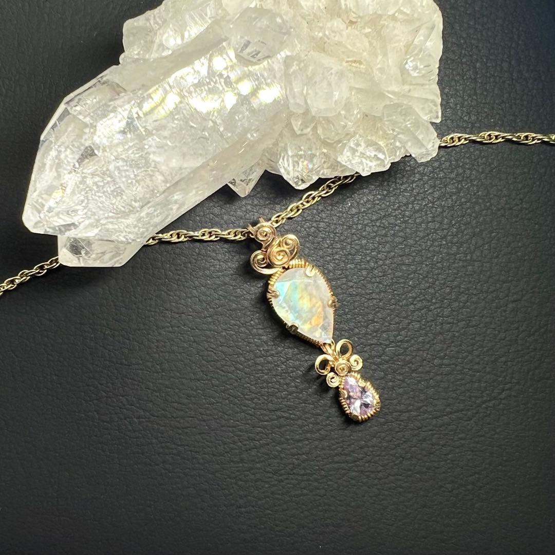 【for Kaya様】天然石　ピンクタンザナイト＆レインボームーンストーン