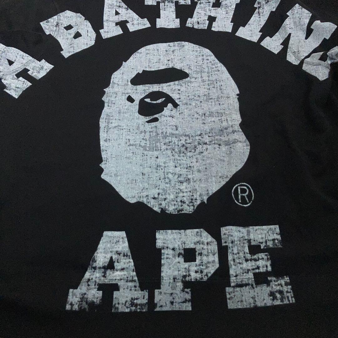 【美品】A Bathing Ape フルジップパーカー ビッグロゴ 黒 L.