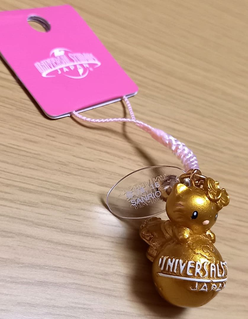 ★u s j限定★　ゴールドキティ　ストラップ♪　希少！！