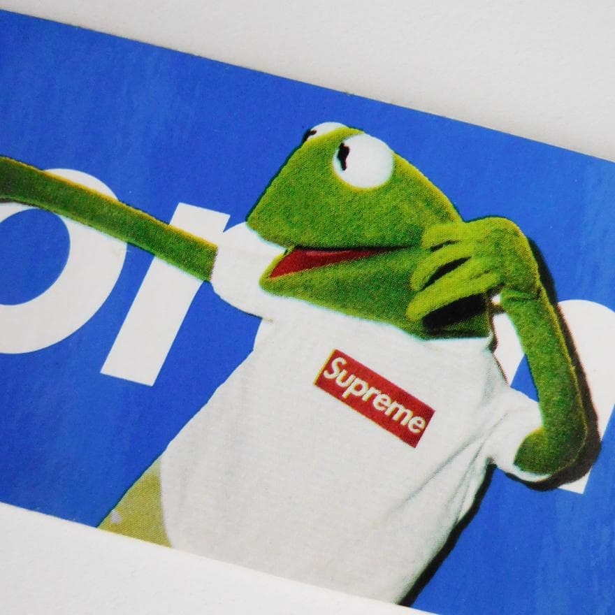 Supreme カーミット ボックスロゴ ステッカー ブルー Kermit